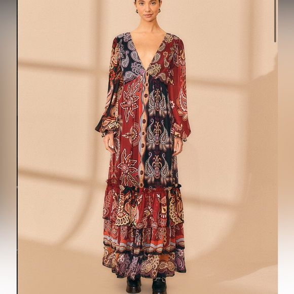 NWT - Black Sweet Mermaids V Neck Maxi Dress - Picture 7 of 8